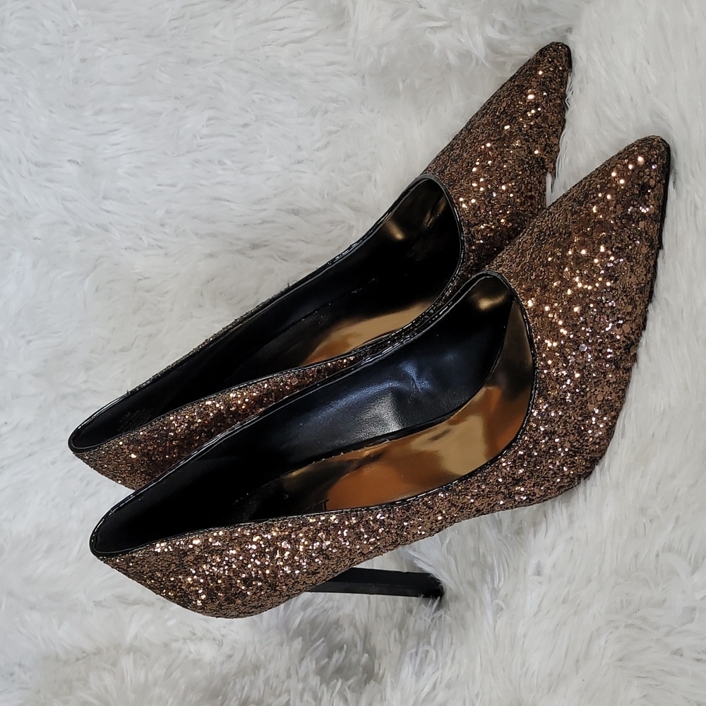 Nine West Tatiana Bronze Glitter Heels/Pumps Size 11